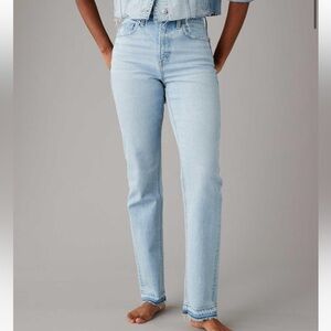 American Eagle Stretch Super High-Waisted Straight Jean Sz 2 R